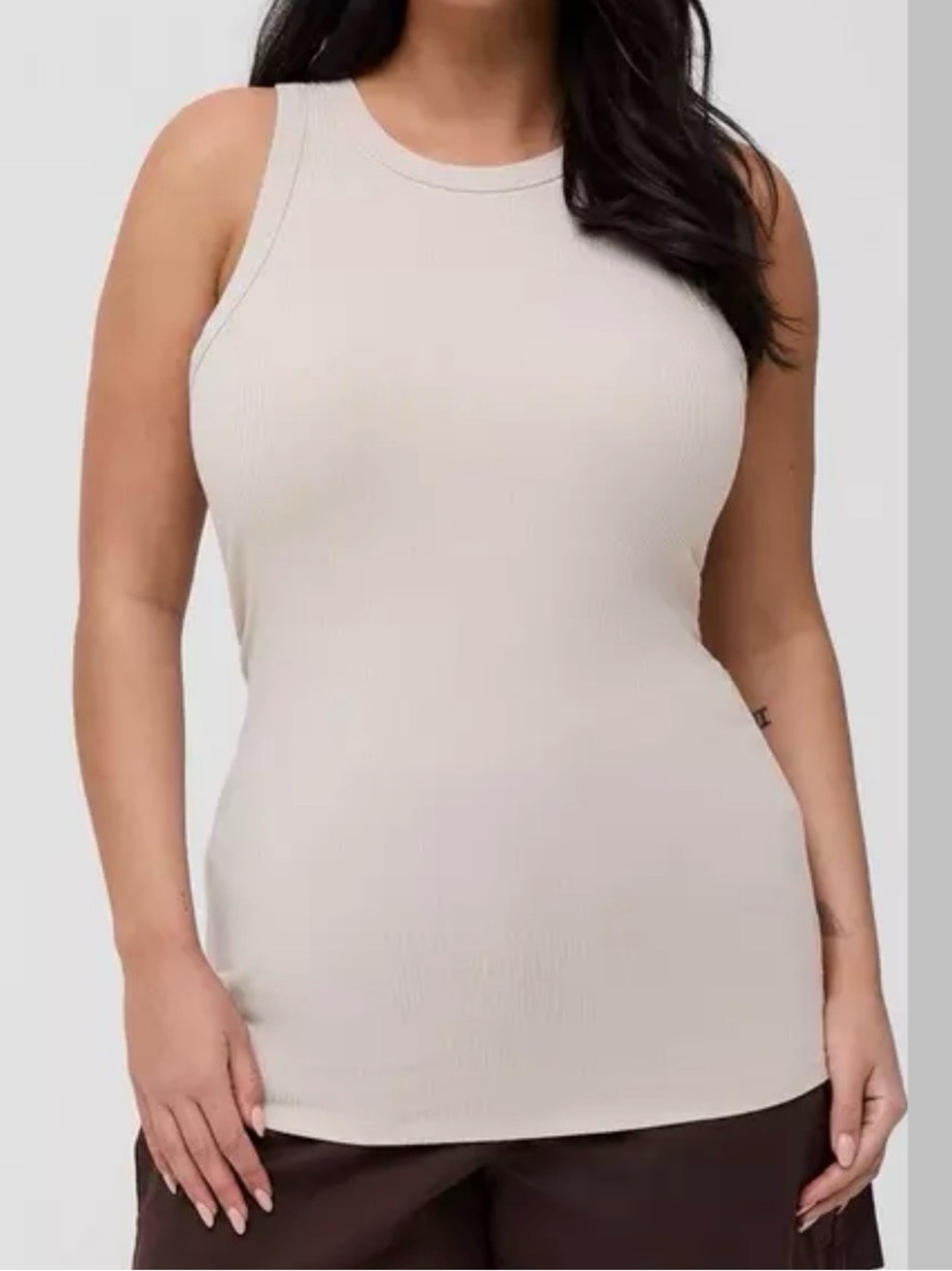 NWT Torrid Super Soft Ribbed High Neck Sleeveless Tank Top Size 2X Cream Gray